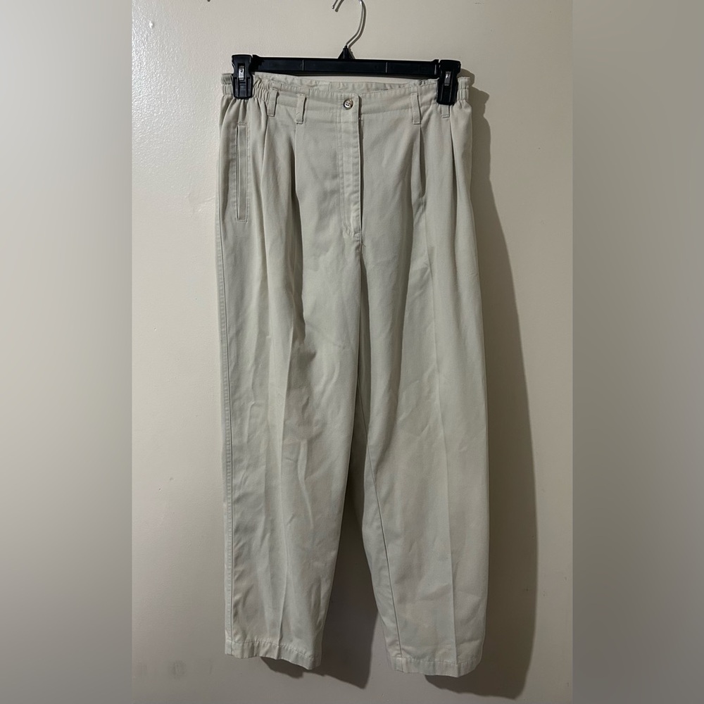 Parisian Works Womens Pants Size 12P Khaki Tan Beige Slacks Trousers Work Casual